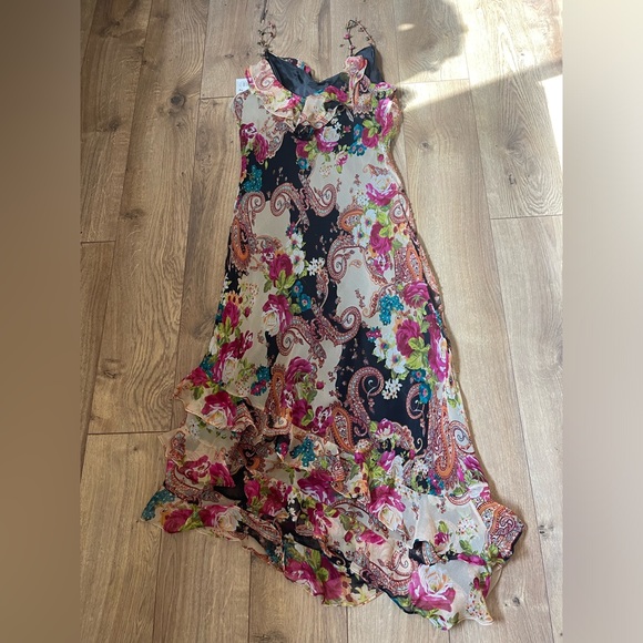 Y2K silk asymmetrical dress - Picture 3 of 9